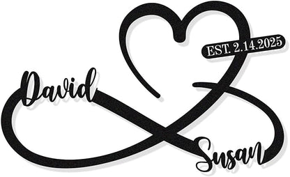 Custom Metal Heart and Infinity Wall Art Valentines Day Wedding Gifts by HYTSIGN