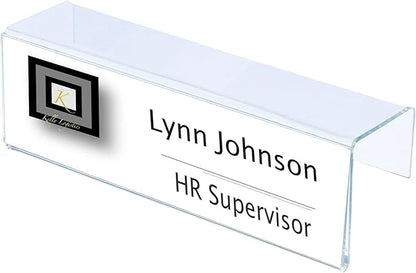 20-Pack 6" x 4" Acrylic Name Plate Holders – Hook-Style Name Tag Display by Plastic+Products+Mfg