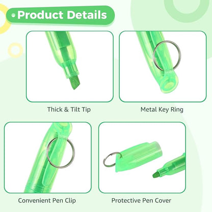 Skdqiee 108 Pieces Small Highlighters, Key Ringed Pocket Highlighter, Colorful - Image 3