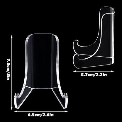 Chunful 2 Pieces Acrylic Plate Stands Clear Acrylic Easels Display Stands - Image 2