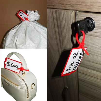 100pcs Reusable Blank Plastic Tags Ties Key Tags 1.45"*2.48" Serrated Tension - Image 8