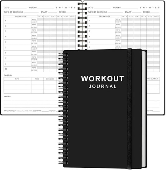 Fitness Journal for Women & Men, A5 Workout Journal/Planner Daily Exercise Log by Heveboik