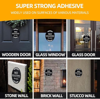 no soliciting sign for front door 4x5 inch No Soliciting Sign for Home Aluminum - Image 5