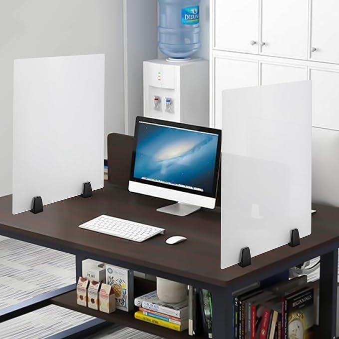 2 Pack Desk Privacy Panels & Dividers, 24 * 18" Frosted Acrylic Desk Partition - Image 4