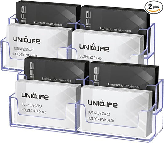 Uniclife 2 Pack Acrylic Business Card Holder by UnicLife