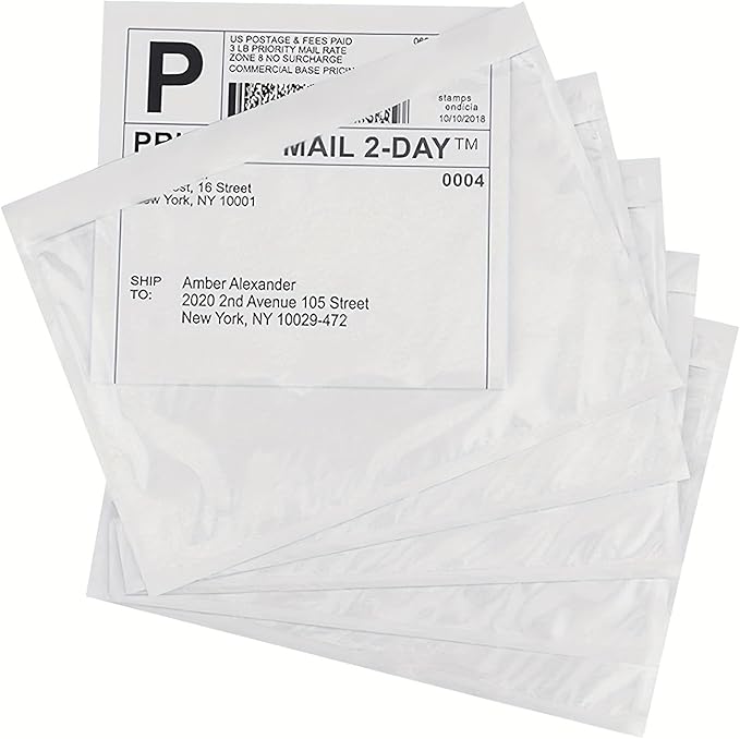Coopaty 6" x 9" Adhesive Packing List Envelopes Clear Plastic Mailing Shipping - Image 4