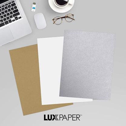 LUXPaper 8.5" x 11" Paper | Letter Size | Silver Metallic | 80lb. Text | 50 Qty - Image 9