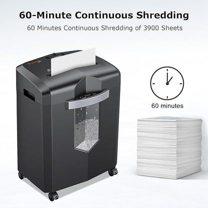 Bonsaii 12-Sheet Micro Cut Shredder, P-4 Security Level, Shreds Paper, Credit - Image 2