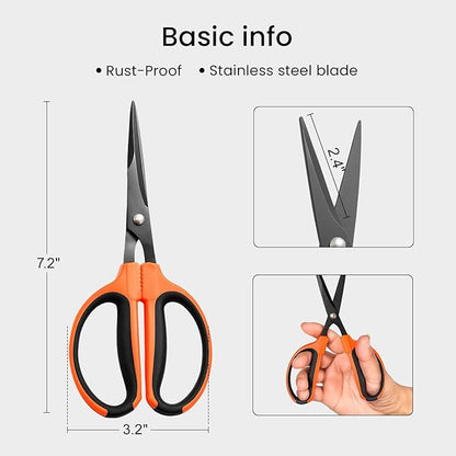 GROWNEER 3 Packs Trimming Scissors Teflon Coated Non Stick Blades Pruning - Image 2