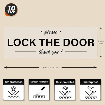 YIKIADA Please Lock The Door Sticker 6 × 2 Inches Vinyl Self-Adhesive Decals - Image 2