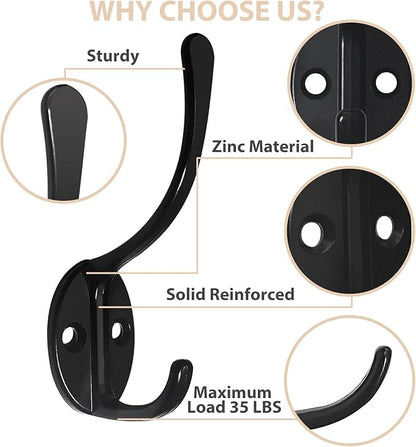 Homanu 14 Pack Coat Hooks Wall Mounted - Image 3