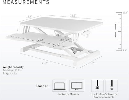 VIVO 26 inch Desk Converter, K Series, Height Adjustable Sit to Stand Riser - Image 3