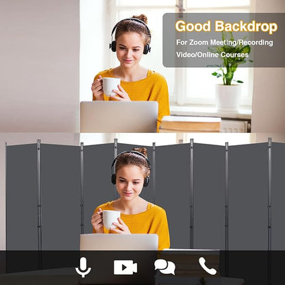 CHOSENM Room Divider, 8 Panel Folding Privacy Screens - Image 7