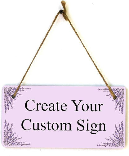 Signs ByLITA Lavender Personalized Hanging Wall or Door Sign | Custom Signage by SignsByLITA