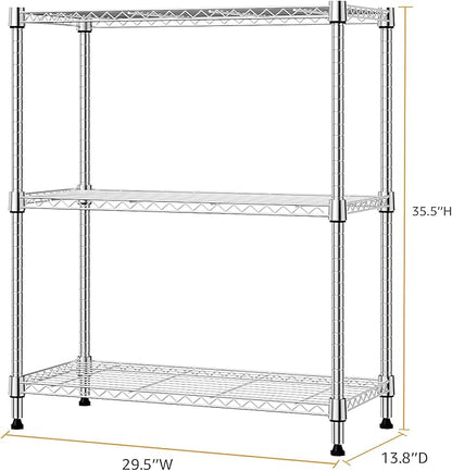 M MZG 750 lbs 3 Tier Storage Rack Metal Wire Shelving Unit, Storage Standing - Image 3