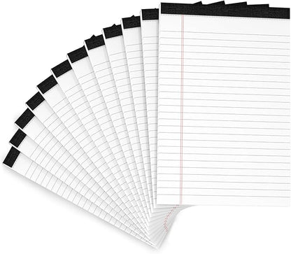 12 Pack Note Pads 5x8 Small Legal Pads White Notepads 5x8 Inch 80 GSM Paper Pads by Aidunmis