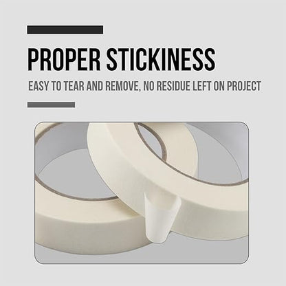 Lichamp Masking Tape 1 inch, 20 Pack General Purpose Beige White Masking Tape - Image 4