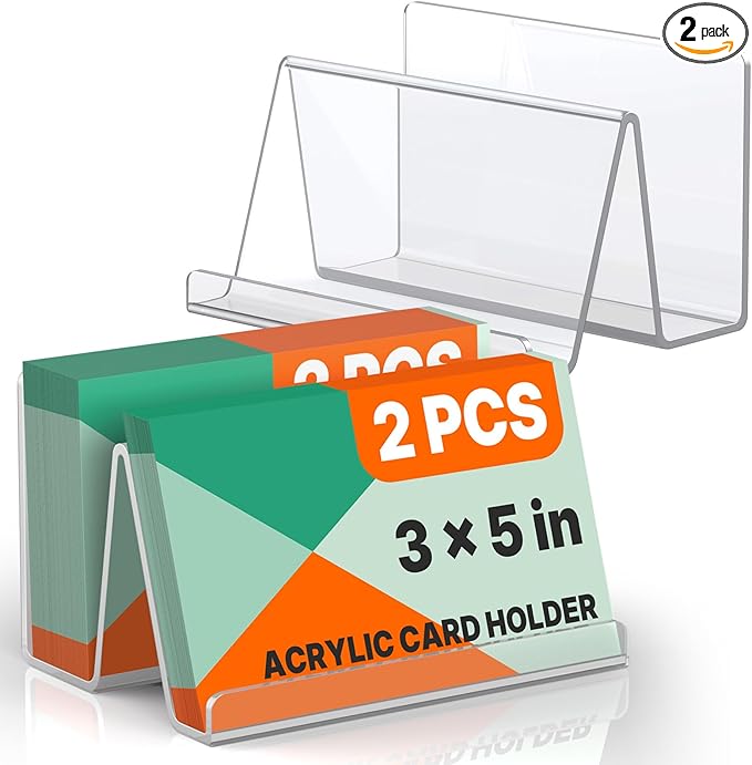 Uniclife 2 Pack 3x5 Index Card Holder, Index Card Organizer, Postcard Holder by UnicLife