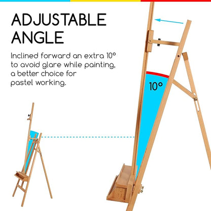MEEDEN Large Painters Easel Adjustable Solid Beech Wood Artist Easel, Studio - Image 3