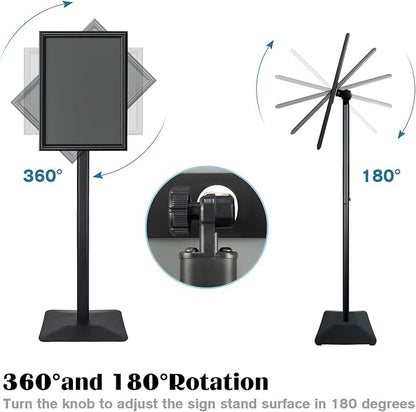Golemas Sign Stand for Display, 11lbs Integrated Rod Heavy Duty Pedestal Floor - Image 4