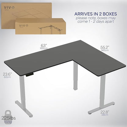 VIVO Electric Corner 63 x 55 inch L-Shaped Standing Desk, Memory Height - Image 6