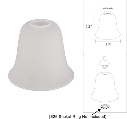Eumyviv 4 Pack Bell Shaped Frosted Glass Lamp Shade Replacement - Image 2