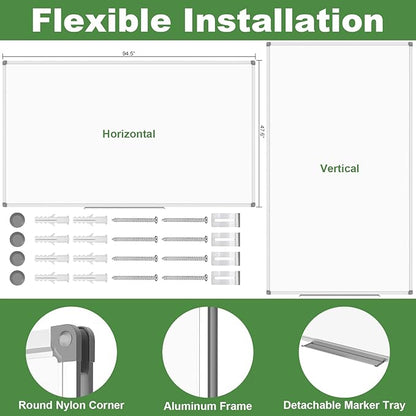 Lockways Dry Erase Board 96 x 48 Inch, Large 4 x 8 Magnetic White Board Pack of - Image 3