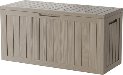 TARKARI 80 Gallon Lockable Resin Deck Box, Waterproof & UV-Resistant Outdoor by Home