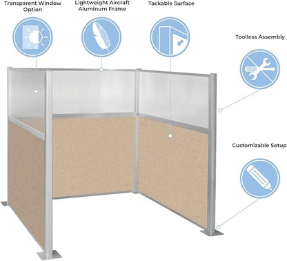Versare Hush Panel Cubicle Kit | Workstation Partition Walls | Sound Dampening - Image 5