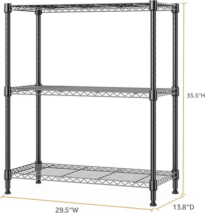 M MZG 750 lbs 3 Tier Storage Rack Metal Wire Shelving Unit, Storage Standing - Image 3