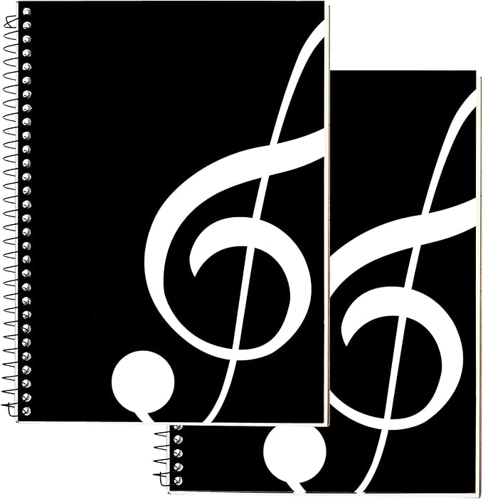 Music Notebook 2 Pack, 100 Sheets/200 Pages Blank Sheet Music Notebook by VIVTOB