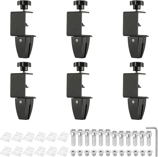 PATIKIL 6 Pcs 1/8" to 1/2" Adjustable Desk Divider Partition Clips, Aluminum by PATIKIL