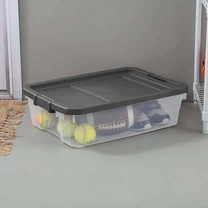 Sterilite 18-Pack Modular Stacker Box, Durable Clear Plastic Storage Bins - Image 5