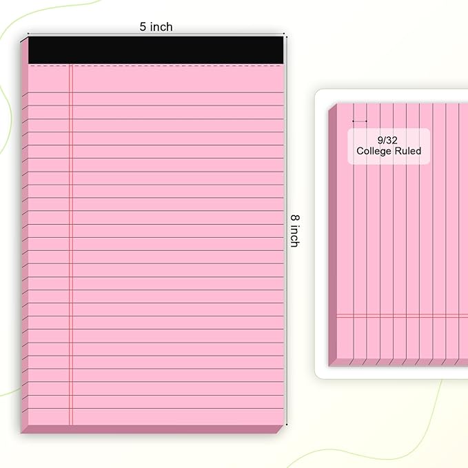 AILZFEI 6pcs Small Note Pad 5x8 College Ruled Pink Legal Pads Paper Notepads 6 - Image 2