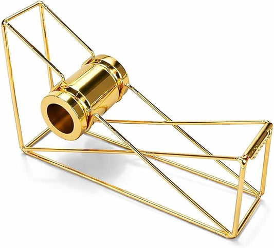 Gold Desktop Tape Dispenser Metal Wire Tape Holder by Unknown