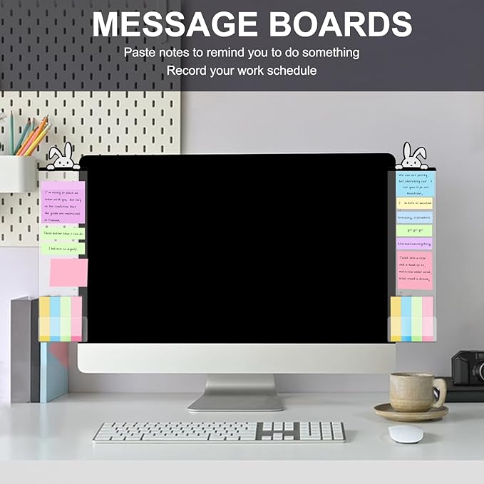 2pcs Office Desk Accessories Monitor Memo Board Computer Message Board Office - Image 6