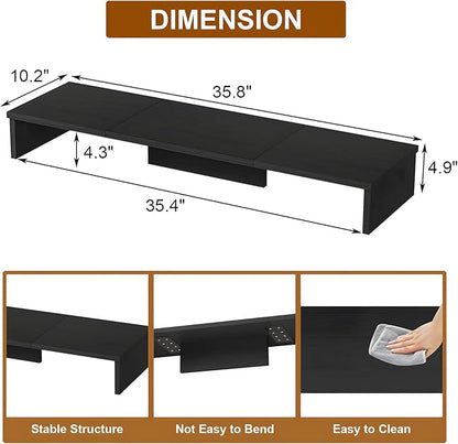 Qupui Dual Monitor Stand Riser, Large Computer Monitor Stand - Image 6