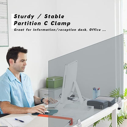 Sneeze Guard Support Clamp Partition Aluminum Adjustable Partition Support - Image 7