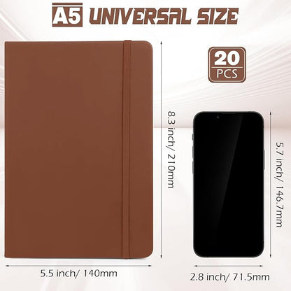 Honoson 20 Pack Lined Journal Notebooks A5 Hardcover Executive Notebook 5.5" x - Image 2