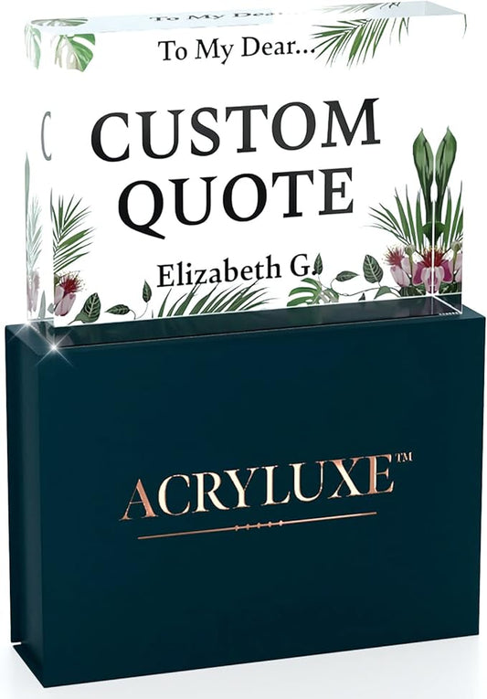 Personalized Gifts, Custom Quote Block Letter Board, Crystal-Clear Acrylic by MySignCenter