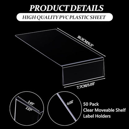 Containlol 50 Pcs Moveable Shelf Label Holders - Image 2