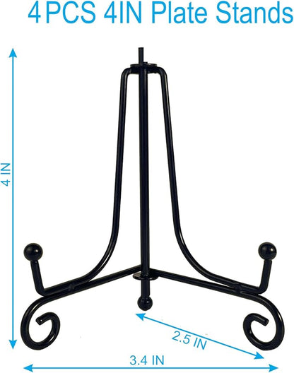 HENABLE 4PCS Premium Black Iron Plate Stands - Image 3