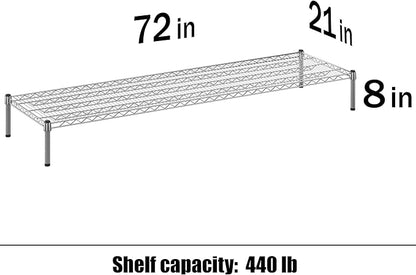 Regal Altair 21" Deep x 72" Wide x 8" Height Wire Shelving Kit | 1-Tier | NSF - Image 3