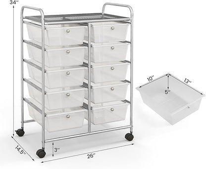 GLACER 10 Drawer Rolling Cart, Storage Cart - Image 3