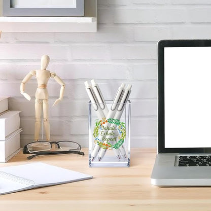 Vgrti Inhale Exhale Repeat Acrylic Cosmetic Pencil Pen Holder Cup, - Image 4