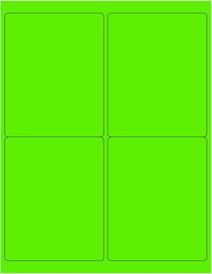 NextDayLabels - 8-1/2 x 11 Neon Color High Light Fluorescent Labels by NextDayLabels