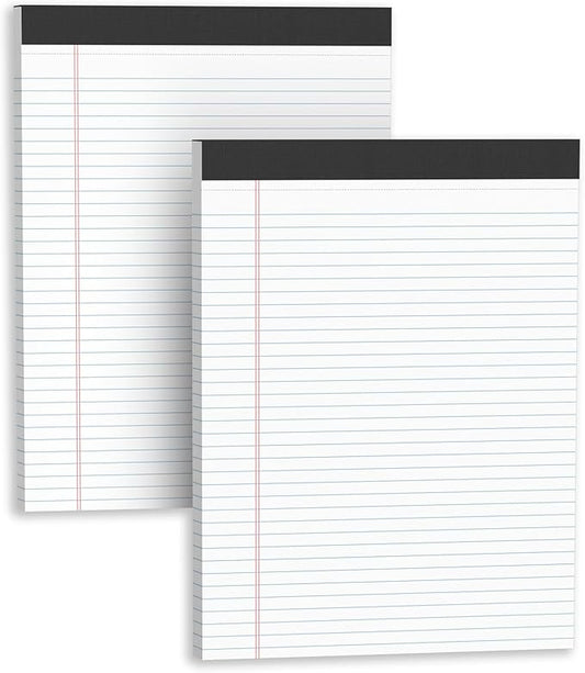 Legal Pads 8.5 X11, Narrow Ruled Notepads, 2 Pack, 50 Sheet/Pad, Tear Off by Glyanlee