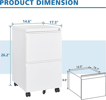 BYNSOE 2 Drawers File Cabinet - Image 3