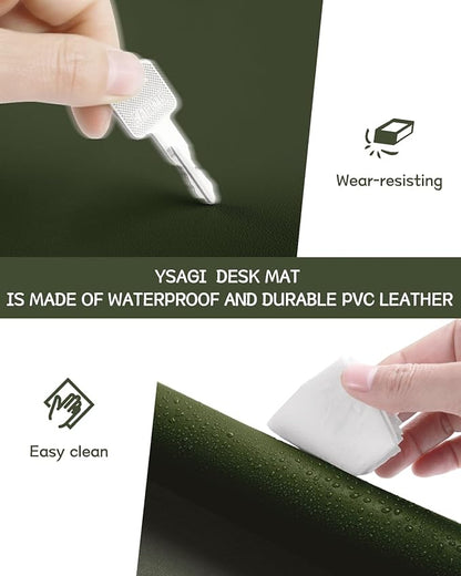 YSAGi Non-Slip Leather Desk Pad, Waterproof Laptop Computer Desk Keyboard Mat - Image 5