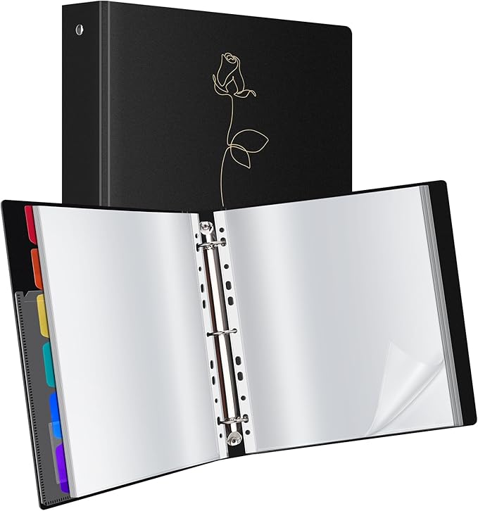 Uquelic 80-Pocket Binder with Plastic Sleeves by Uquelic